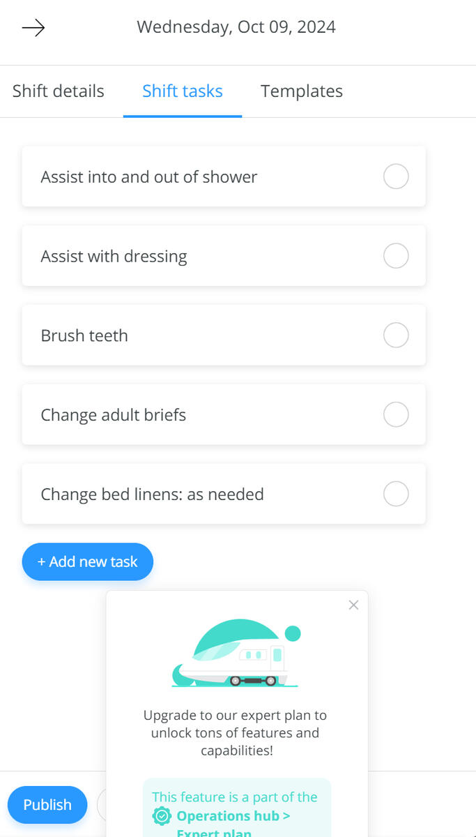 Connecteam shift tasks